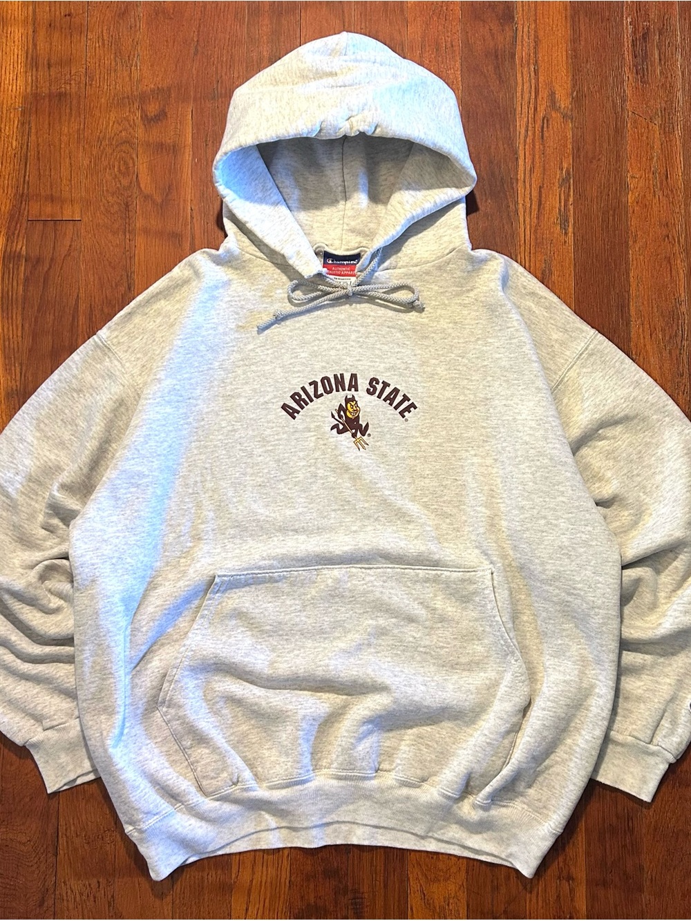 Vintage ‘90s Arizona State University ASU Champion Gray Hoodie Sweatshirt M